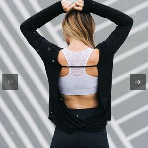 Zyia black namaste long sleeve tee